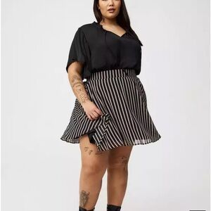 Torrid Black Ruffle Neck Blouse